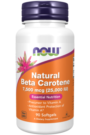 Now Natural Betacarotene 25,000iu Caps 90's (Natural Mixed Carotenoids)
